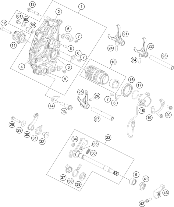 Sprängskiss: Shifting Mechanism – KTM RC 250 R 2014