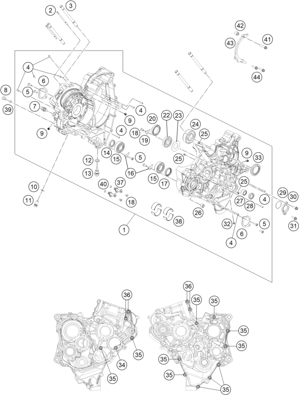 Sprängskiss: Engine Case – KTM RC 250 R 2014