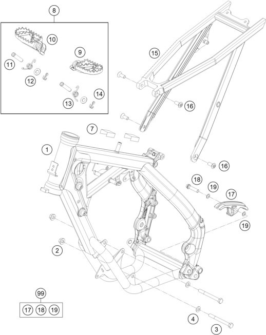 Sprängskiss: Frame – KTM 65 SXS 2015