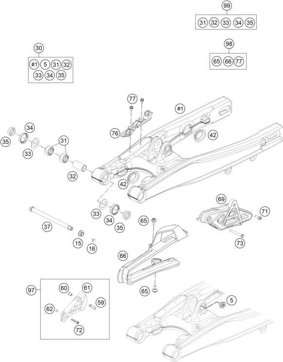Sprängskiss: Swing Arm – KTM 85 SX 17/14 2015