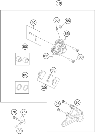Sprängskiss: Rear Brake Caliper – KTM 85 SX 17/14 2015