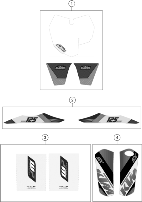 Sprängskiss: Decal – KTM 125 SX 2015