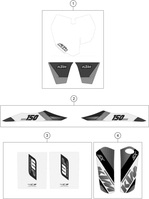 Sprängskiss: Decal – KTM 150 SX 2015