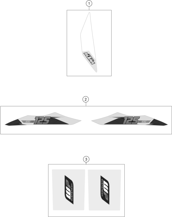Sprängskiss: Decal – KTM 125 EXC 2015