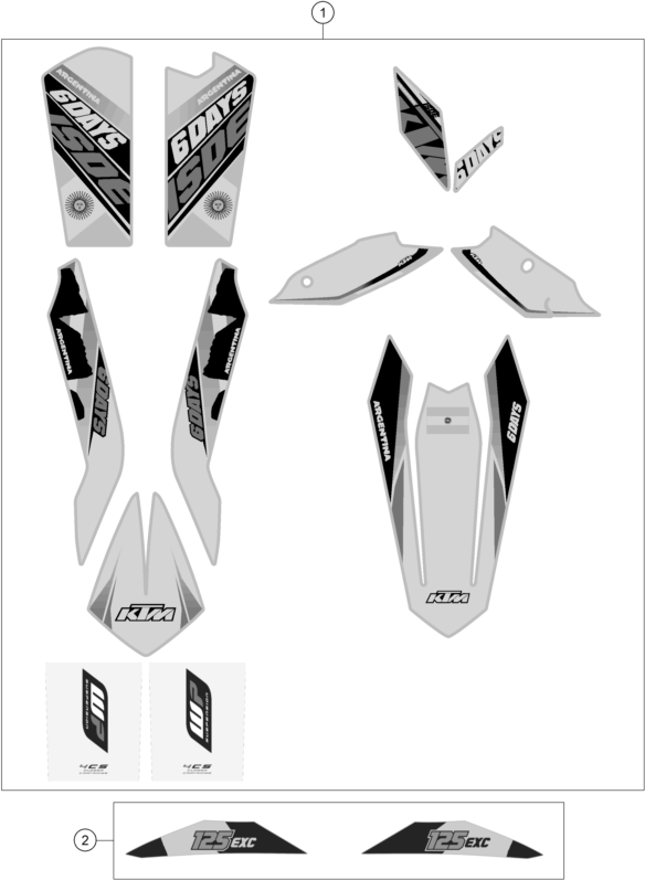 Sprängskiss: Decal – KTM 125 EXC SIX-DAYS 2015