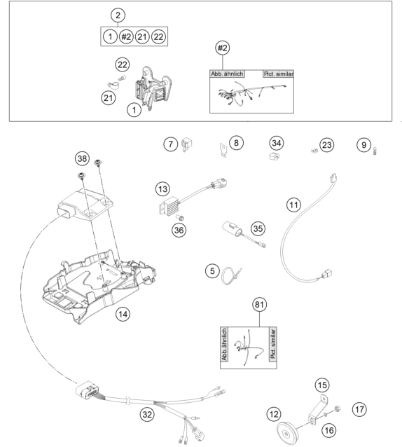 Sprängskiss: Wiring Harness – KTM 125 EXC 2016