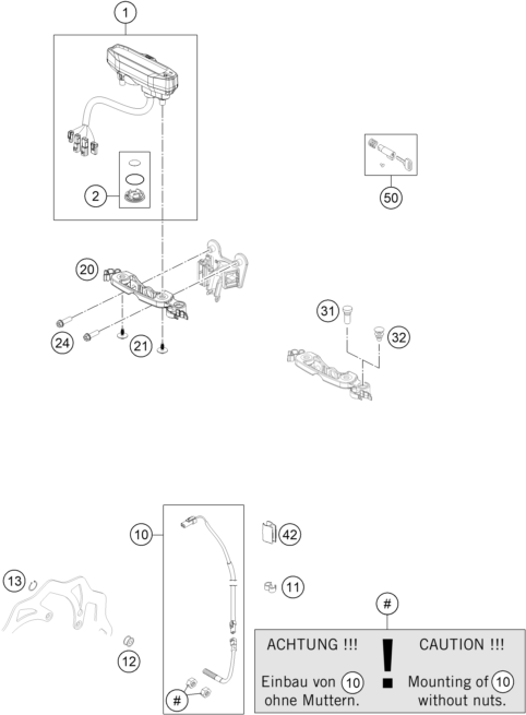 Sprängskiss: Instruments / Lock System – KTM 450 EXC SIX DAYS 2015