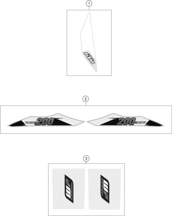 Sprängskiss: Decal – KTM 200 XC-W 2015