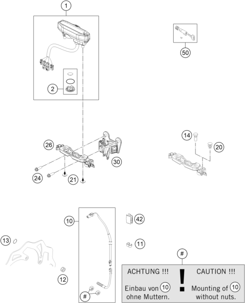 Sprängskiss: Instruments / Lock System – KTM 200 EXC 2015