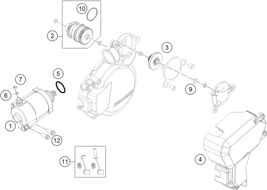 Sprängskiss: Electric Starter – KTM 200 EXC 2015