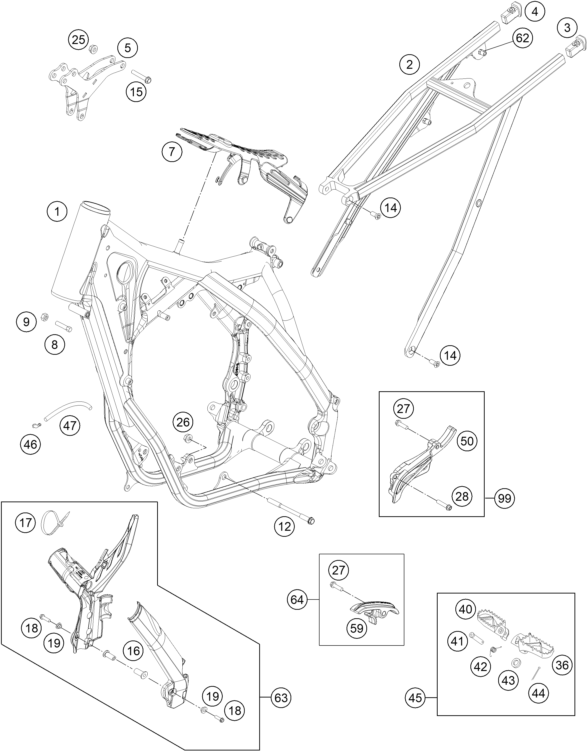 Sprängskiss: Frame – KTM 250 SX 2015