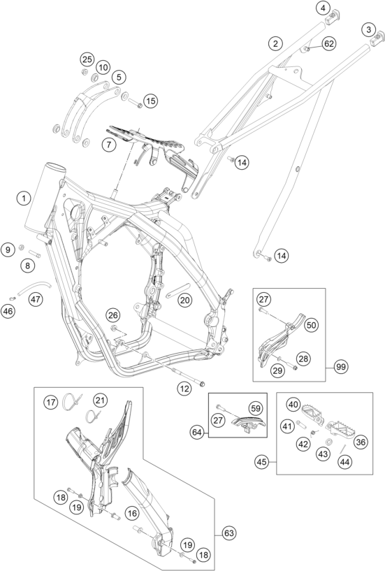 Sprängskiss: Frame – KTM 300 EXC CKD 2015