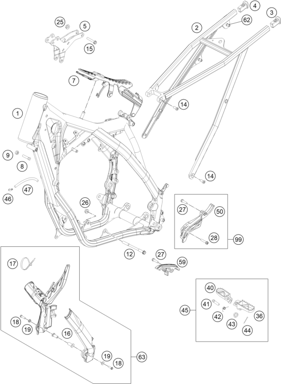 Sprängskiss: Frame – KTM 300 XC 2015