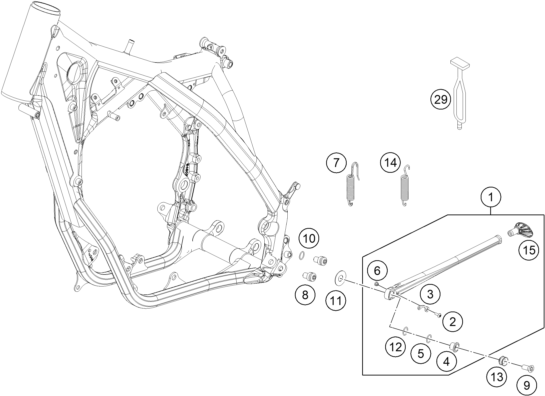 Sprängskiss: Side / Center Stand – KTM 250 XC 2015