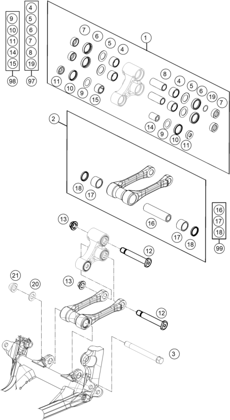 Sprängskiss: Pro Lever Linking – KTM 250 XC 2015