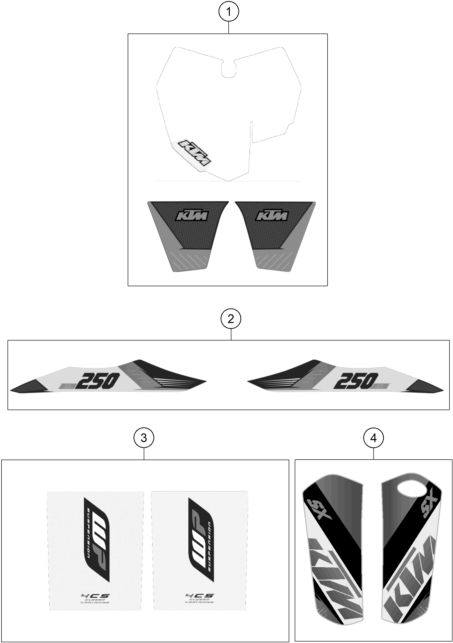 Sprängskiss: Decal – KTM 250 SX 2015