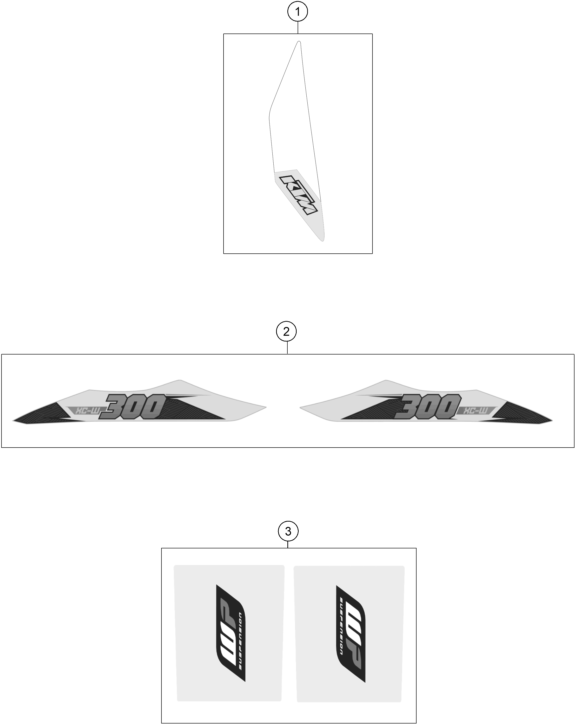 Sprängskiss: Decal – KTM 300 XC-W 2015