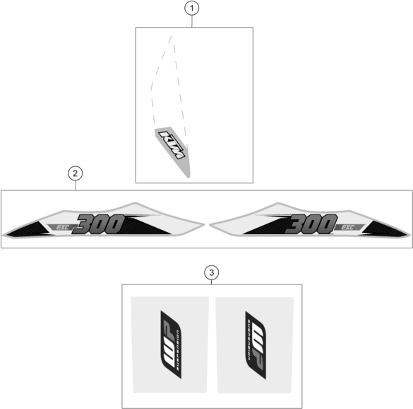 Sprängskiss: Decal – KTM 300 EXC 2015