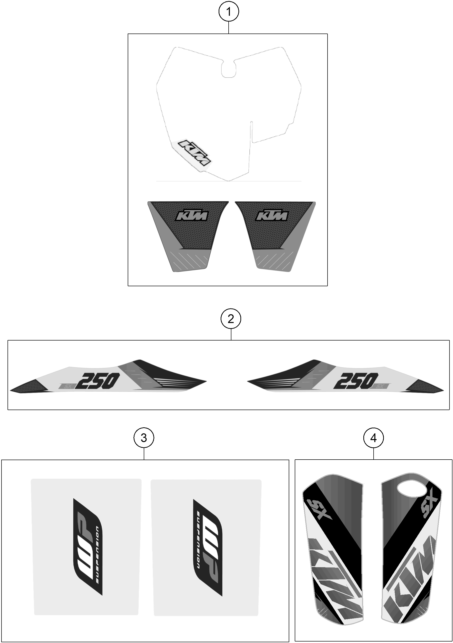 Sprängskiss: Decal – KTM 250 SX 2015