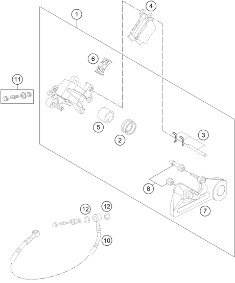 Sprängskiss: Rear Brake Caliper – KTM 350 EXC-F 2012