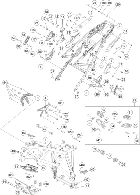 Sprängskiss: Frame – KTM 1190 ADVENTURE R ABS 2016