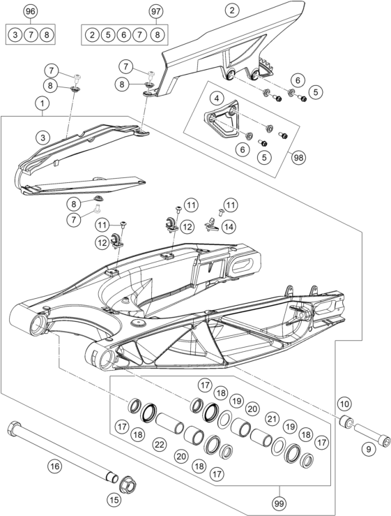 Sprängskiss: Swing Arm – KTM 1050 ADVENTURE ABS 2015