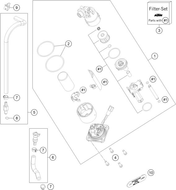 Sprängskiss: Fuel Pump – KTM 1050 ADVENTURE ABS 2015