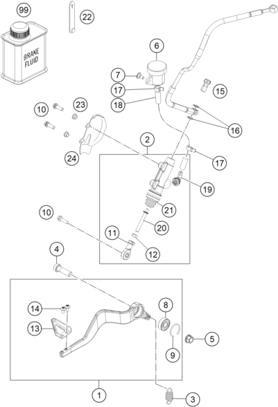 Sprängskiss: Rear Brake Control – KTM 1050 ADVENTURE ABS 2015