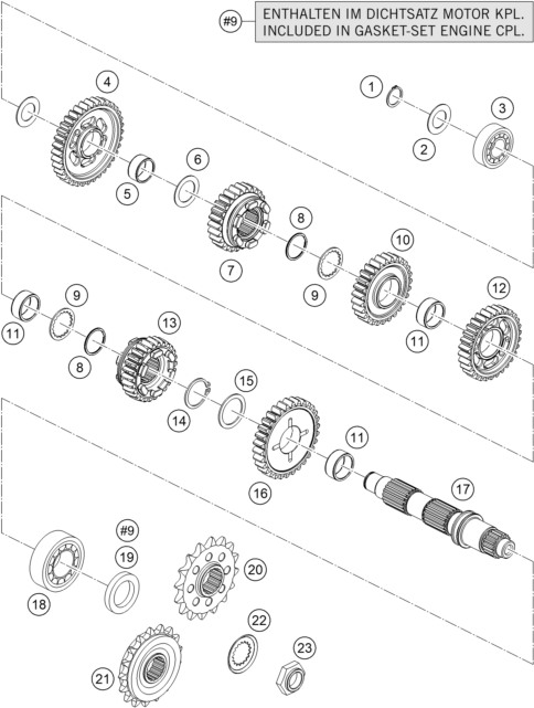 Sprängskiss: Transmission II - Countershaft – KTM 1190 ADV. ABS ORANGE WES. 2016