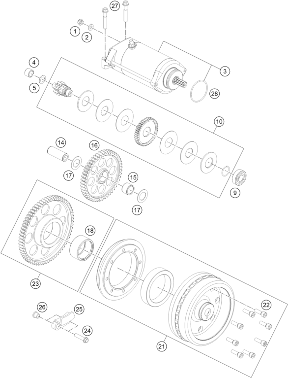 Sprängskiss: Electric Starter – KTM 1050 ADVENTURE ABS 2015
