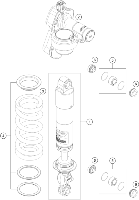 Sprängskiss: Shock Absorber Disassembled – KTM 1290 SUPER ADV. S BLACK 17