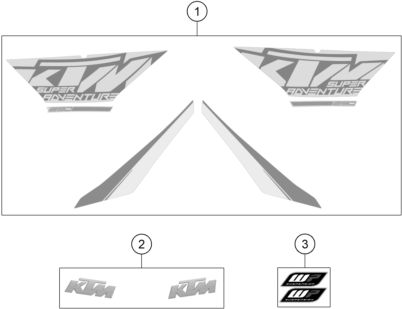 Sprängskiss: Decal – KTM 1290 SUPER ADVENTURE WH ABS 15
