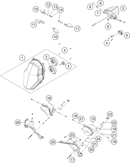 Sprängskiss: Lighting System – KTM 1290 SUPER ADVENTURE WH ABS 15