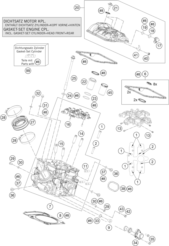 Sprängskiss: Cylinder Head Rear – KTM 1290 SUPER ADVENTURE T 2017