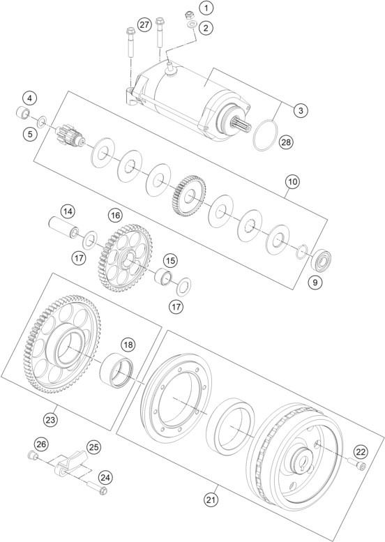 Sprängskiss: Electric Starter – KTM 1290 SUPER ADV. S BLACK 17