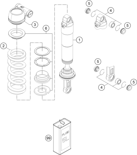 Sprängskiss: Shock Absorber Disassembled – KTM 1050 ADVENTURE ABS 2015