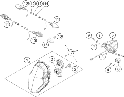 Sprängskiss: Lighting System – KTM 1050 ADVENTURE ABS 2015