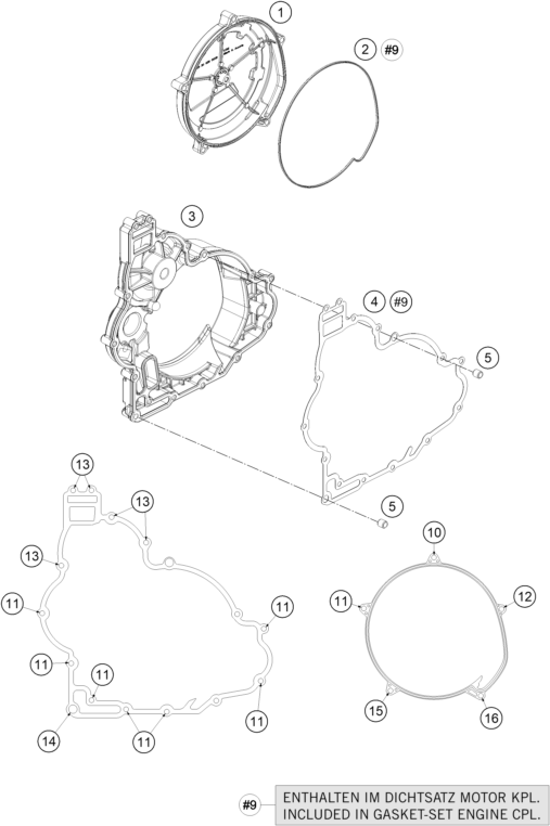 Sprängskiss: Clutch Cover – KTM 1050 ADVENTURE ABS 2015