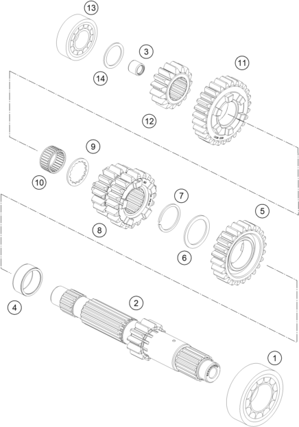 Sprängskiss: Transmission I - Main Shaft – KTM 1050 ADVENTURE ABS 2015