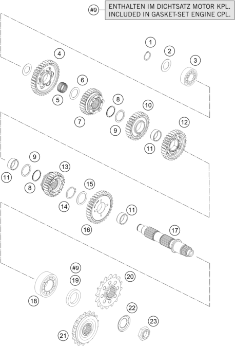 Sprängskiss: Transmission II - Countershaft – KTM 1050 ADVENTURE ABS 2015