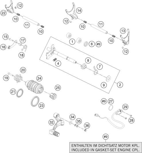 Sprängskiss: Shifting Mechanism – KTM 1050 ADVENTURE ABS 2015