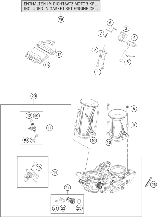 Sprängskiss: Throttle Body – KTM 1050 ADVENTURE ABS 2015