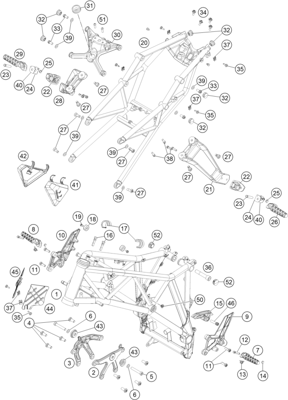 Sprängskiss: Frame – KTM 1290 SUPERDUKE R ORANGE ABS 15