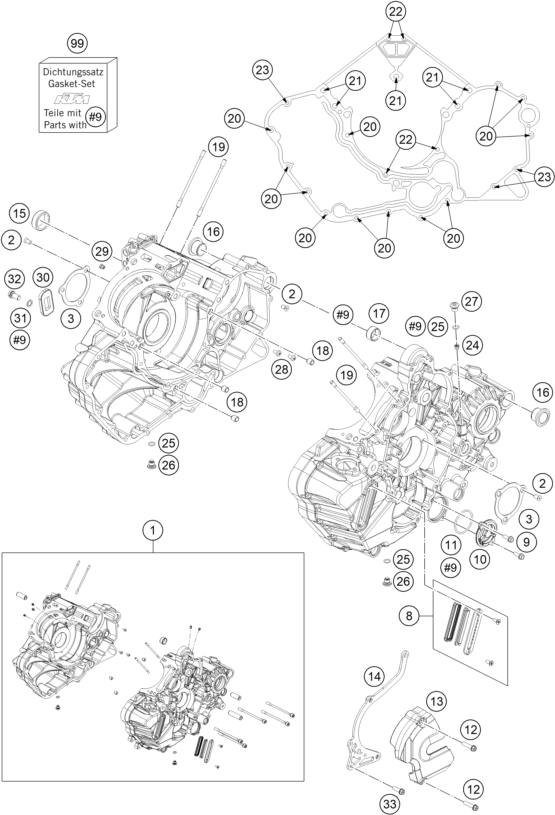 Sprängskiss: Engine Case – KTM 1290 SUPERDUKE R S.E. ABS 16