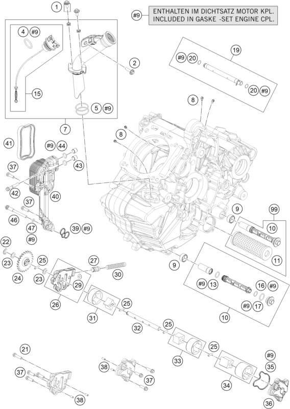 Sprängskiss: Lubricating System – KTM 1190 RC8 R WHITE 2015