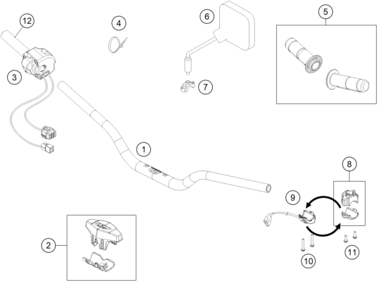Sprängskiss: Handlebar, Controls – KTM FREERIDE E-XC 2015