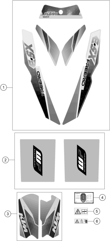 Sprängskiss: Decal – KTM FREERIDE E-SX 2015