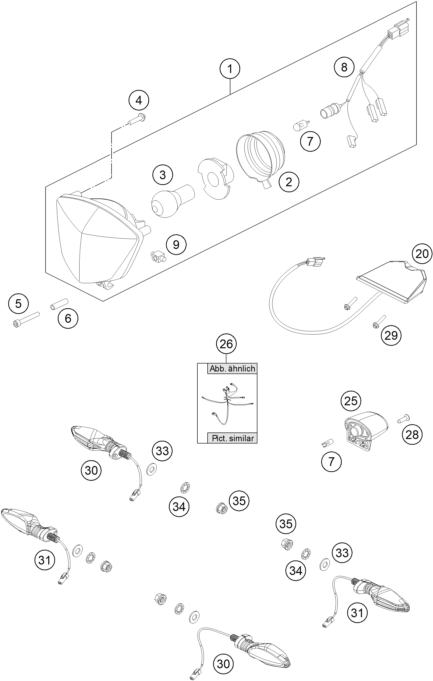 Sprängskiss: Lighting System – KTM FREERIDE E-SM 2015