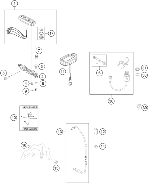 Sprängskiss: Instruments / Lock System – KTM FREERIDE E-XC 2015