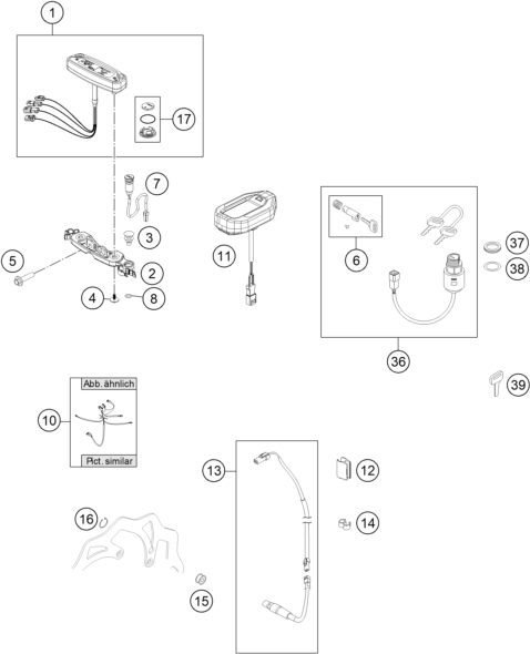 Sprängskiss: Instruments / Lock System – KTM FREERIDE E-SM 2015